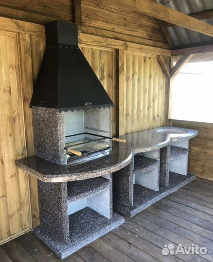 Модульный гриль комплекс, мангальная зона, зона ба