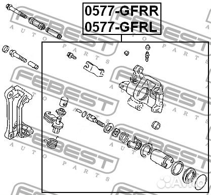 Febest 0577-gfrl Суппорт тормозной задний