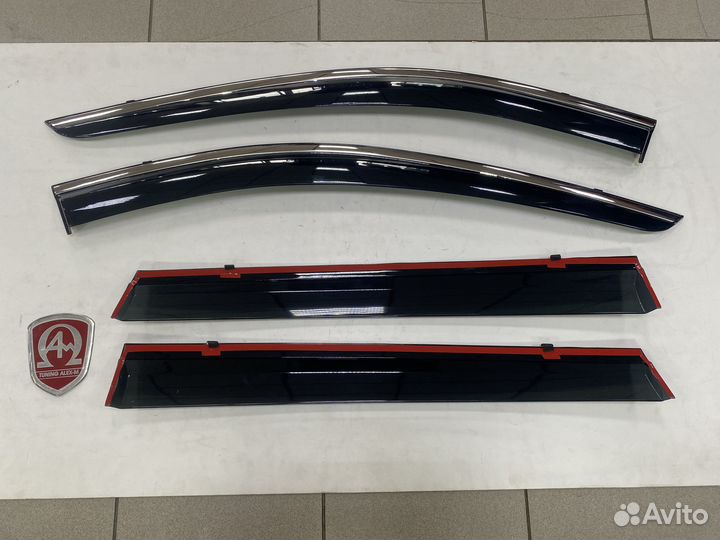 Дефлектора на окна с нерж. Nissan X-Trail 2014+