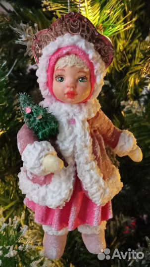 Ватные елочные игрушки. Девочка - снегурочка