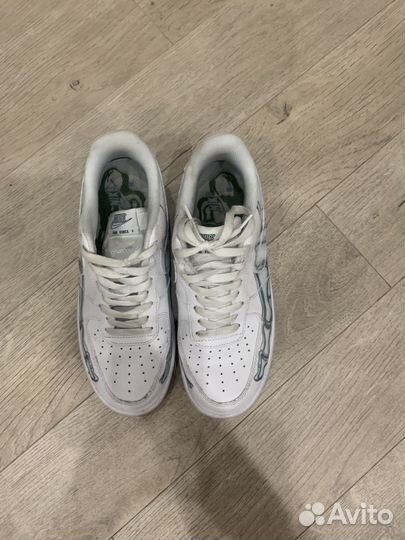 Nike air force sceleton белые