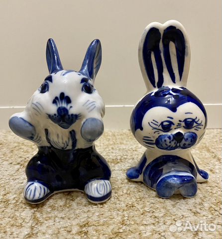 Фигурки гжель, статуэтка «Зайка», символ 2023 года