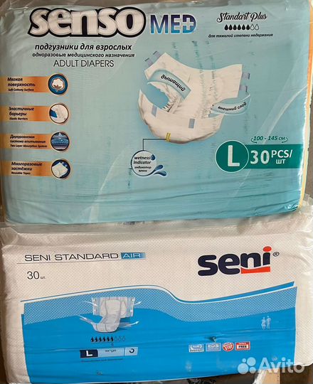 Памперсы для взрослых seni, senso в размере L