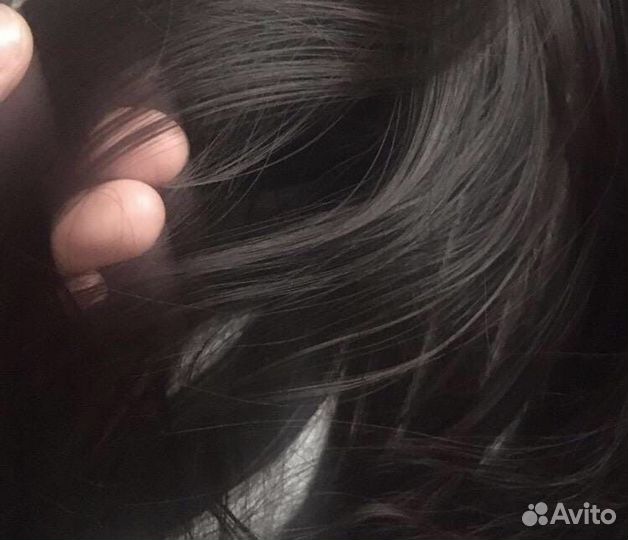 Термо волосы на заколках брюнет
