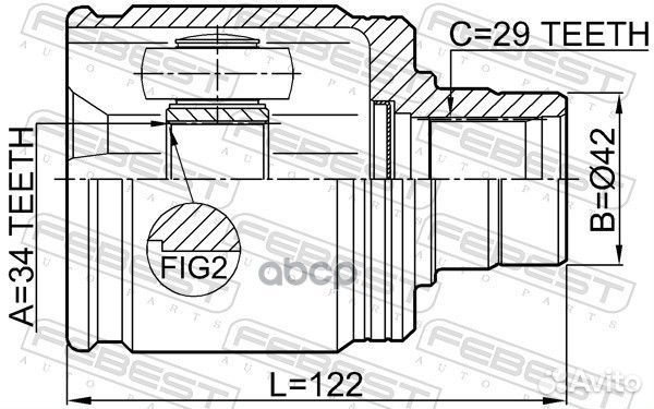 Шрус внутренний правый 34x43x29 honda CR-V RE3