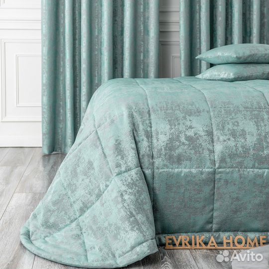 Покрывало мрамор софт Зарина бирюза новое