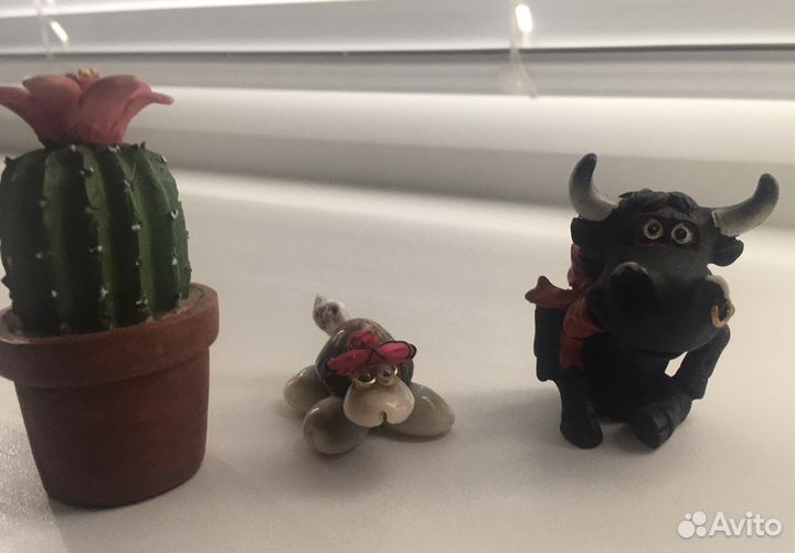 Фигурка статуэтка 9шт. кактус петух гном сова