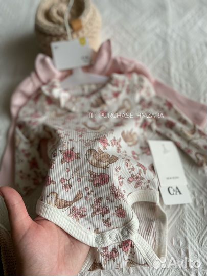 Боди для девочки hm, c&a 62