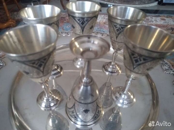 Ваза и бокалы Серебро 875 пробы