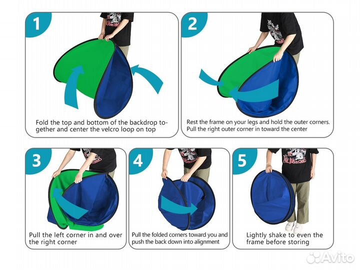 Складной Фон (на каркасе) Хромакей Neewer