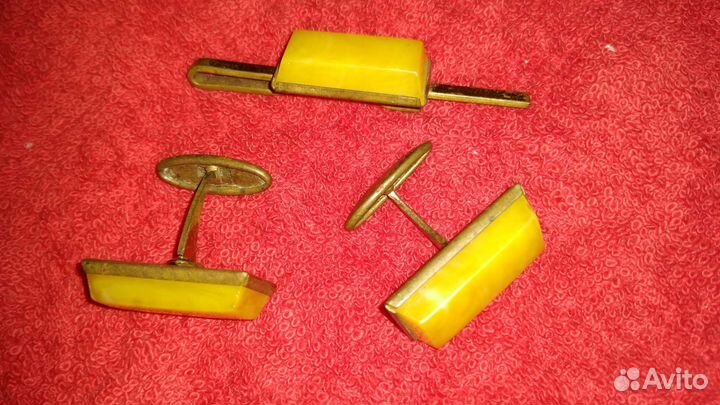 Запонки СССР и зацепка для галстука,Набор