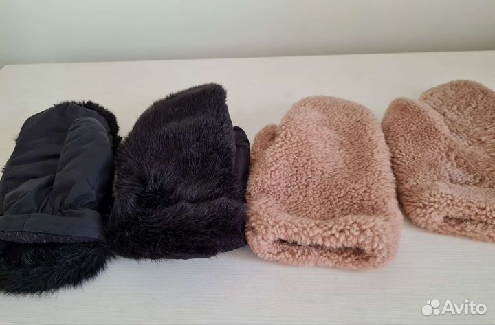 Варежки рукавицы мех (новые и Б/У)
