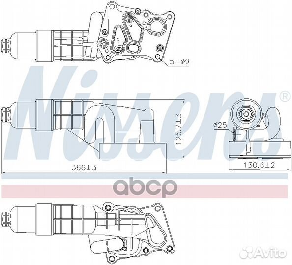 Радиатор масляный в сборе с корпусом mercedes E