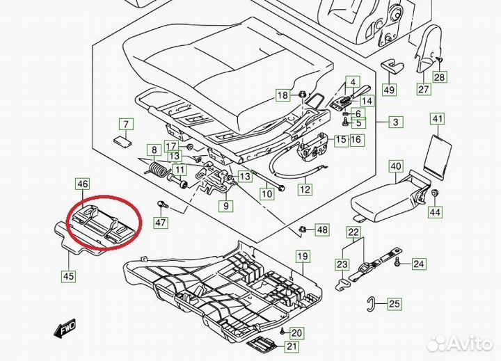 Заглушка петли заднего сиденья Suzuki Grand Vitara