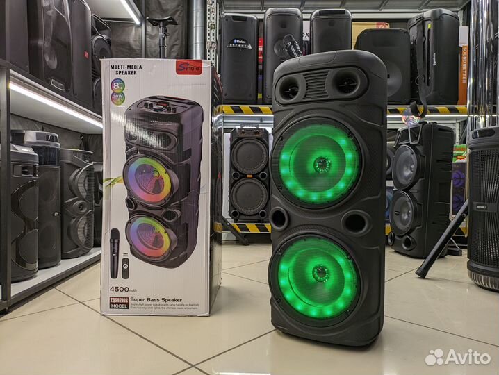 Колонка Speaker 150вт с подсветкой и микрофоном