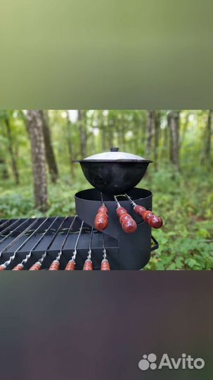 Мангал с печью под казан