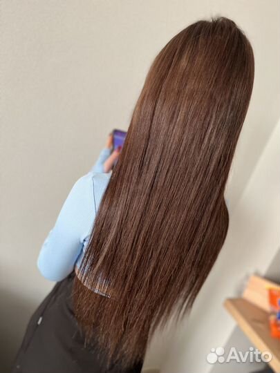 Наращивание натуральных волос модель