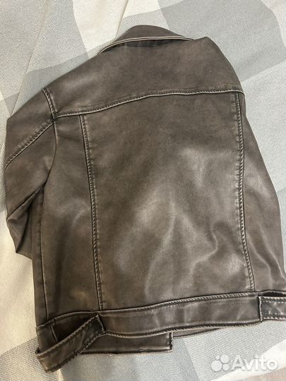 Кожаная куртка косуха оверсайз
