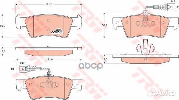 Колодки тормозные GDB1672 TRW