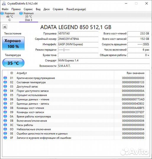 SSD M.2 512GB adata legend 850