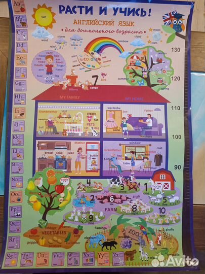 Обучающий плакат по русскому, английскому