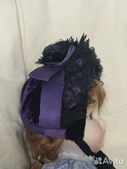 Бархатный бонет. ог 23- 24см
