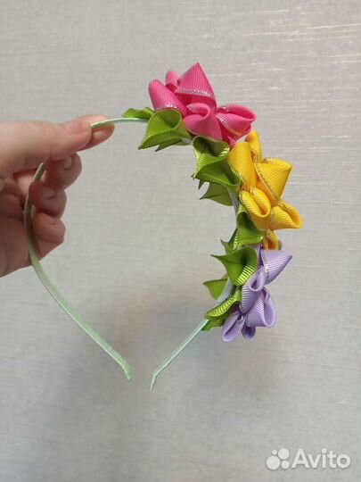 Ободок с цветами для девочки