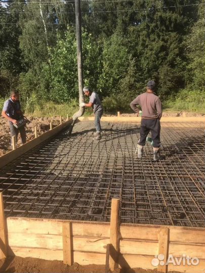 Заливка фундамента, бетонные работы