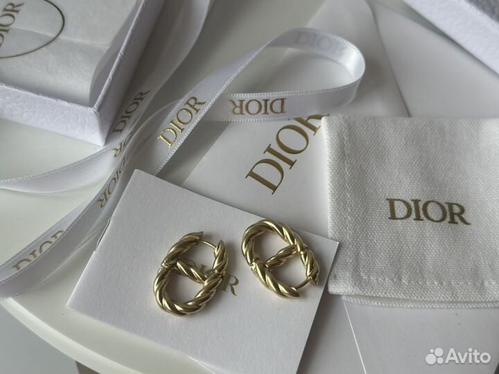 Серьги dior оригинал новые комплект бутика