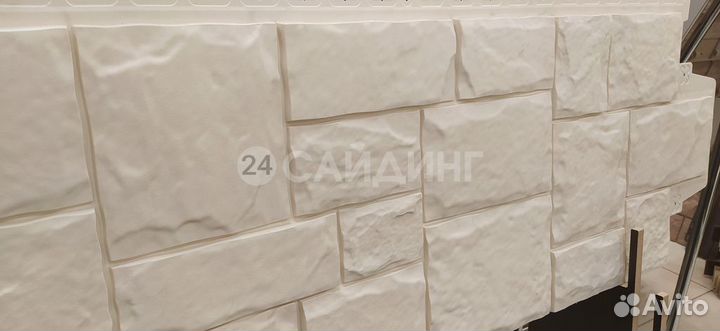 Фасадные панели Grand Line Крупный Камень Молочный