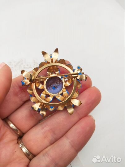 Винтажная брошь Чехословакия