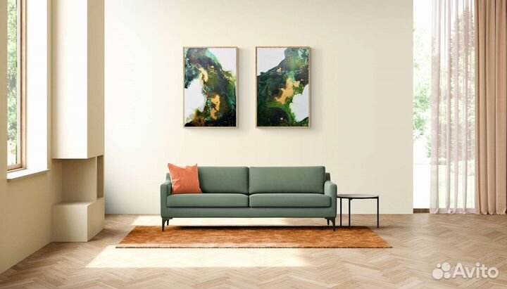 Картина абстракция диптих