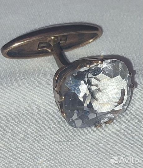 Запонки серебро горный хрусталь СССР