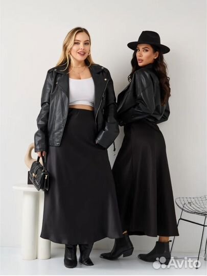 Атласная юбка макси