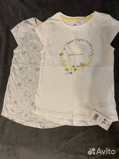 Футболки Mothercare для девочки р.110 новые