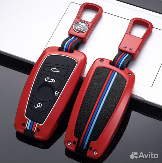 Чехол для ключа автомобиля BMW / бмв F серии 4 кнопки red