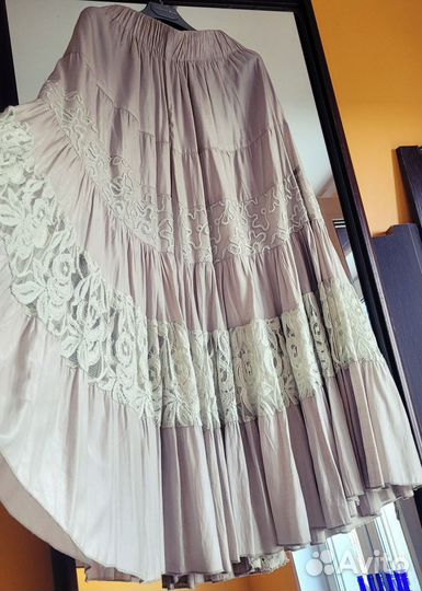 Юбки бохо длинные бренд натуральные ткани