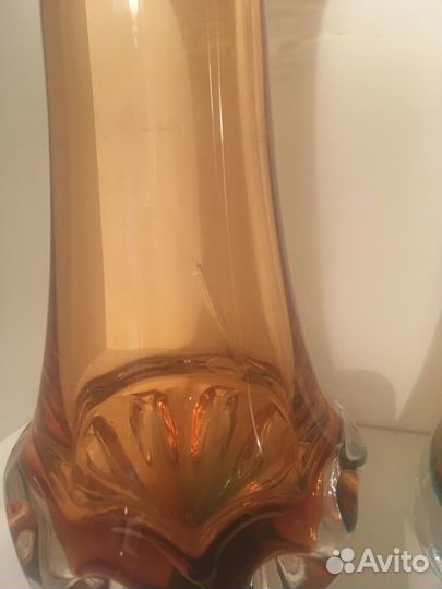Ваза хрусталь стекло бронза СССР Индия Bohemia
