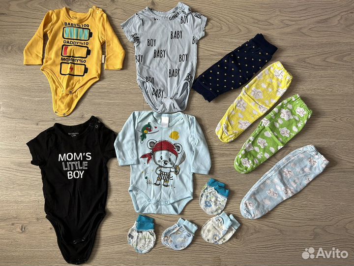 Боди и ползунки, распашонки, кокон 50 56 62
