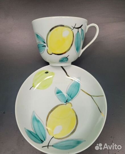 Большая чайная пара Лимон гигант Дулево