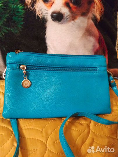 Сумка женская клатч кожаная б у