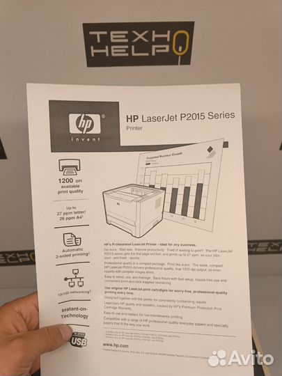 Принтер HP LaserJet P2015dn+Гарантия и Доставка