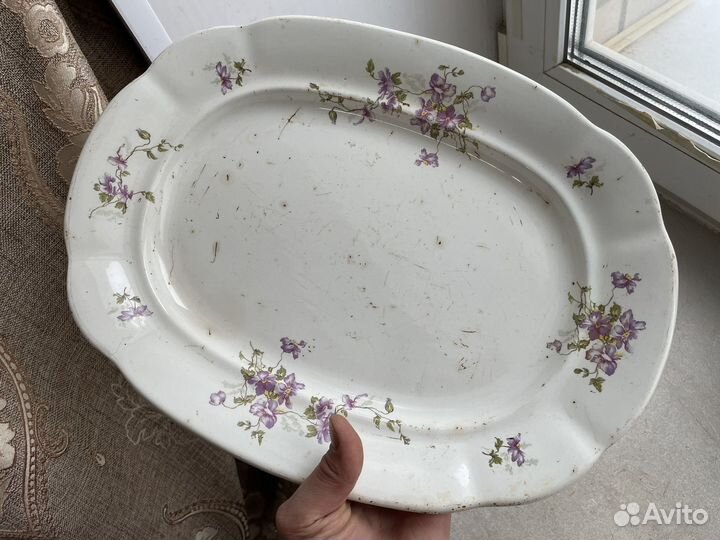 Блюдо 19 век царизм фабрикант Кузнецов