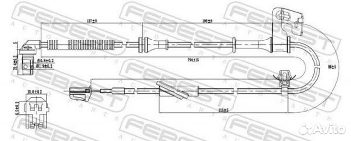 Febest 12606-018 Датчик abs зад прав