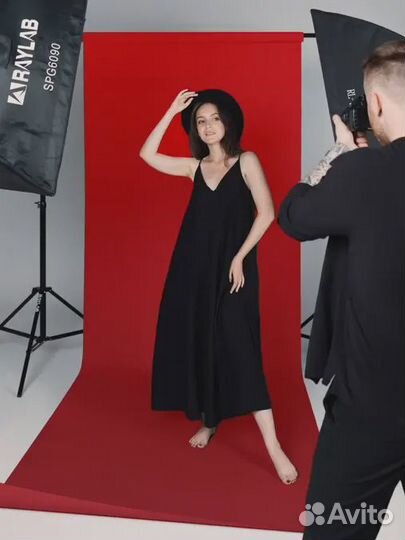 Фон бумажный Raylab 001 Dark Red Красный 1.35х6 м