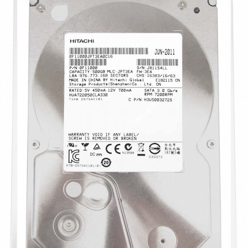 [HUA722050CLA330] Жесткий Диск Hitachi 500gb Sata Hua722050cla330