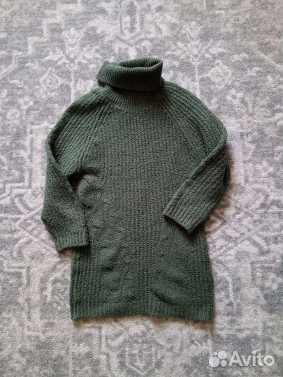 Вязаное платье, теплое платье для девочки 104-110