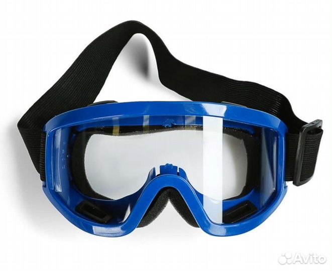 Очки синие с прозрачным визором для лыж