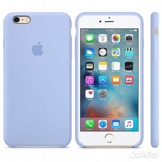 Чехол силиконовый для iPhone 6/6s Plus васильковый