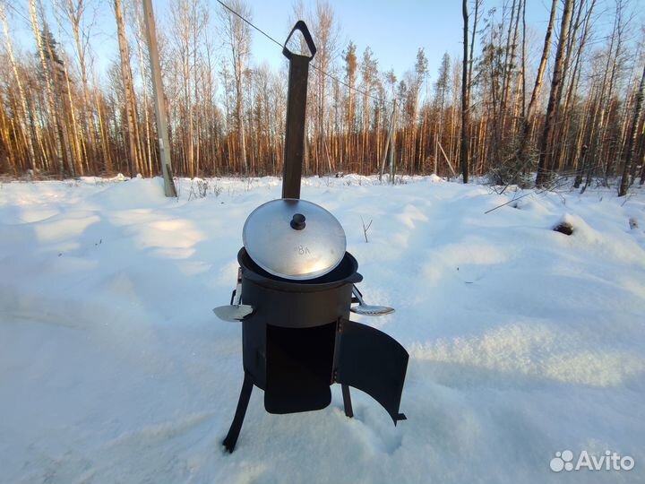 Узбекский Чугунный казан 12л + Печь с трубой